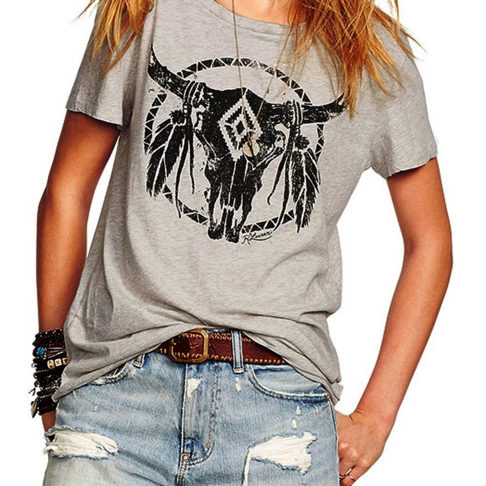 Boho skull tee